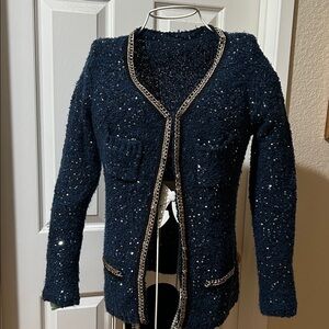 Source Unknown Navy Sequin Cardigan